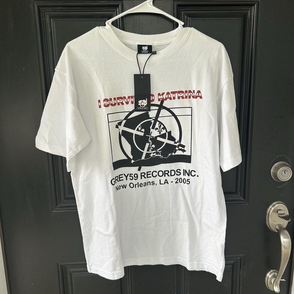 NWT G59 Records I Survived Katrina Shirt Mens M White Suicideboys Merch 2005